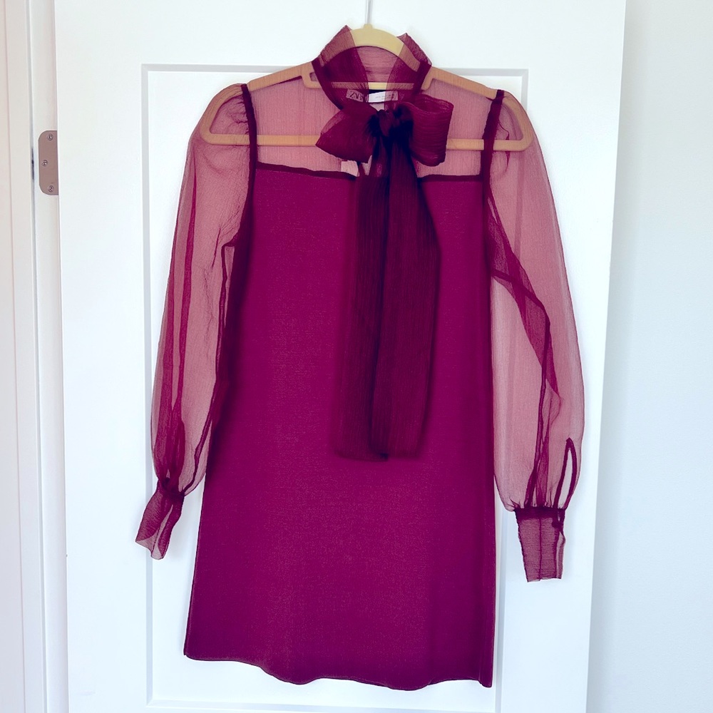 Zara Knit Neck Bow Dress